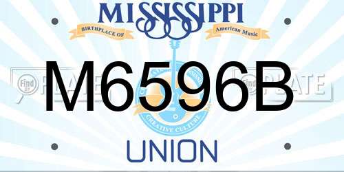 M6596B Mississippi License Plate