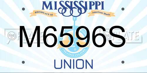 M6596S Mississippi License Plate