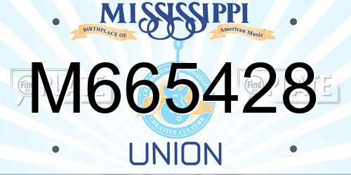 M665428 Mississippi License Plate
