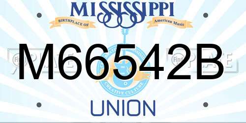 M66542B Mississippi License Plate