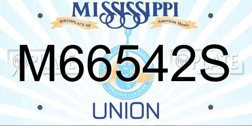 M66542S Mississippi License Plate