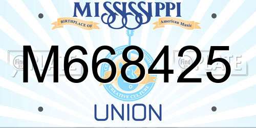 M668425 Mississippi License Plate