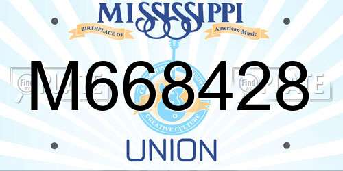 M668428 Mississippi License Plate