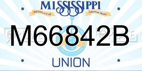 M66842B Mississippi License Plate