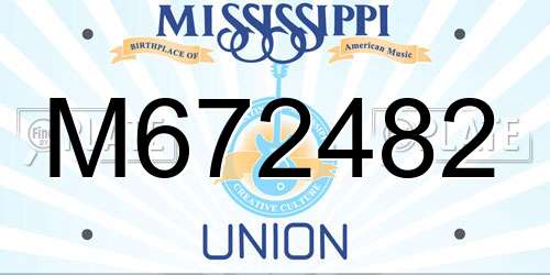M672482 Mississippi License Plate