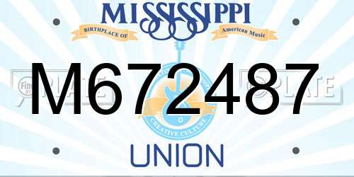 M672487 Mississippi License Plate