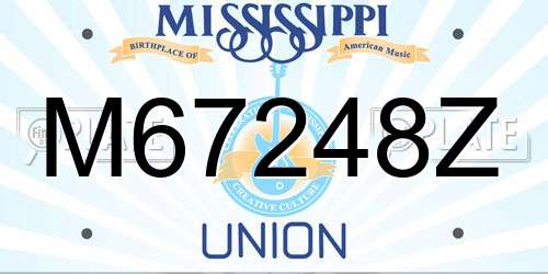M67248Z Mississippi License Plate