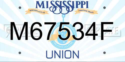 M67534F Mississippi License Plate