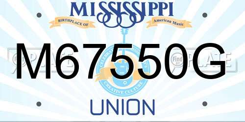 M67550G Mississippi License Plate