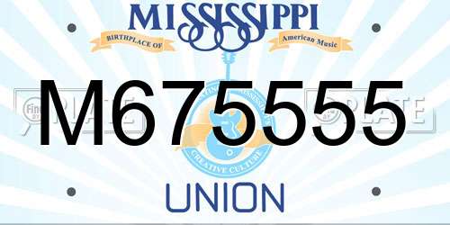 M675555 Mississippi License Plate