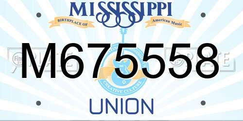 M675558 Mississippi License Plate