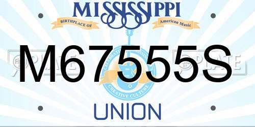 M67555S Mississippi License Plate