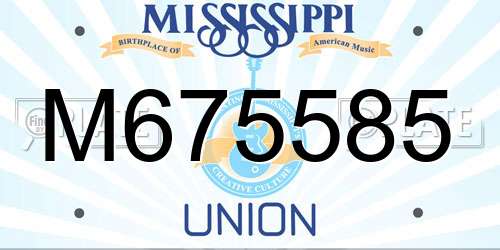 M675585 Mississippi License Plate