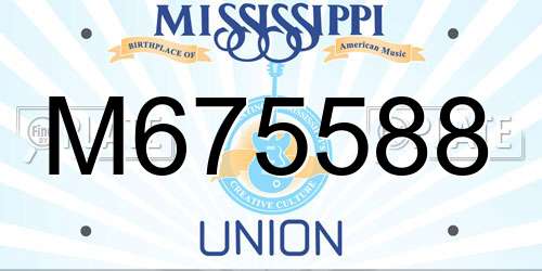 M675588 Mississippi License Plate