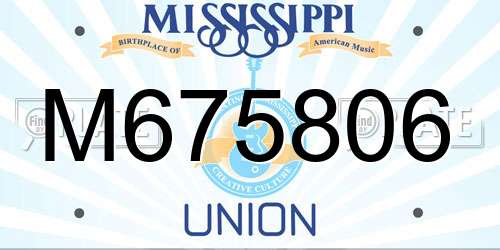M675806 Mississippi License Plate