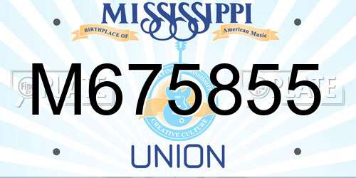 M675855 Mississippi License Plate