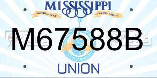 M67588B Mississippi License Plate