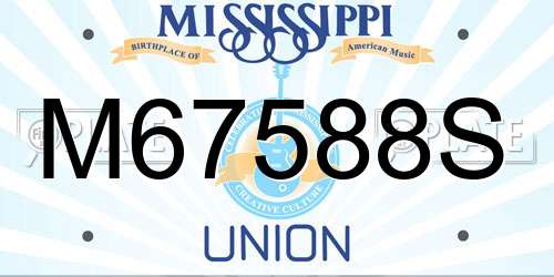 M67588S Mississippi License Plate