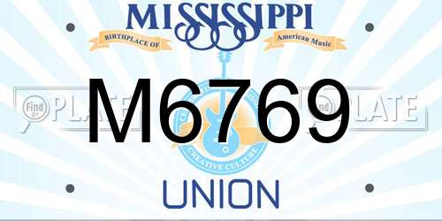 M6769 Mississippi License Plate