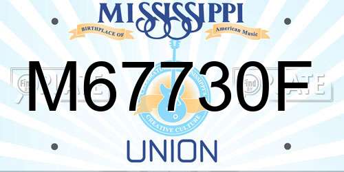 M67730F Mississippi License Plate