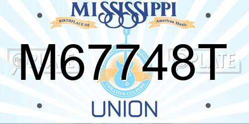 M67748T Mississippi License Plate