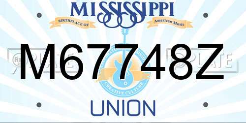 M67748Z Mississippi License Plate