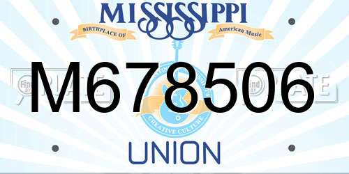 M678506 Mississippi License Plate