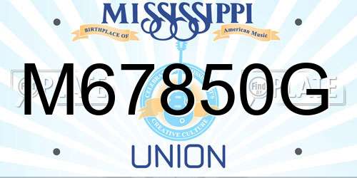 M67850G Mississippi License Plate