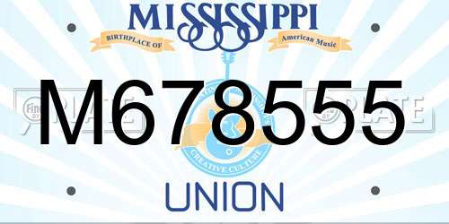 M678555 Mississippi License Plate
