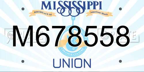 M678558 Mississippi License Plate