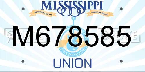 M678585 Mississippi License Plate