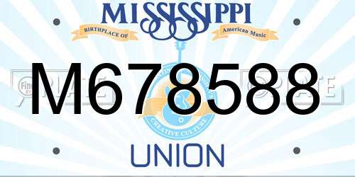 M678588 Mississippi License Plate