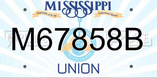 M67858B Mississippi License Plate