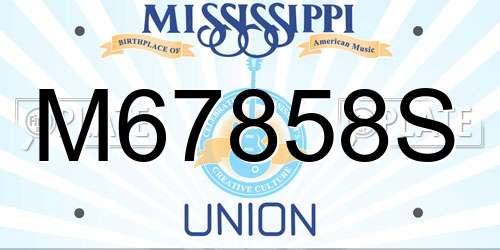M67858S Mississippi License Plate