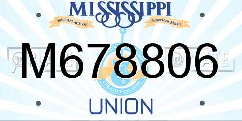 M678806 Mississippi License Plate