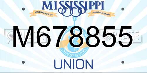 M678855 Mississippi License Plate