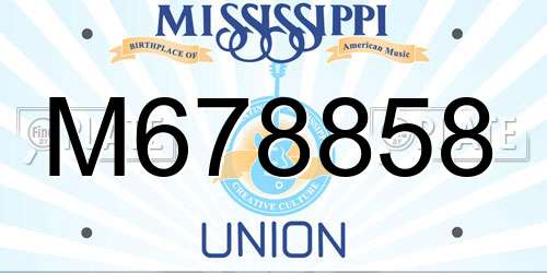 M678858 Mississippi License Plate