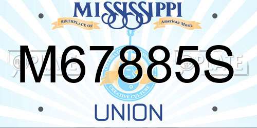 M67885S Mississippi License Plate