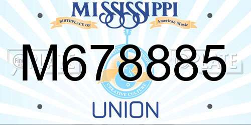 M678885 Mississippi License Plate