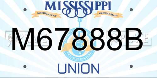 M67888B Mississippi License Plate