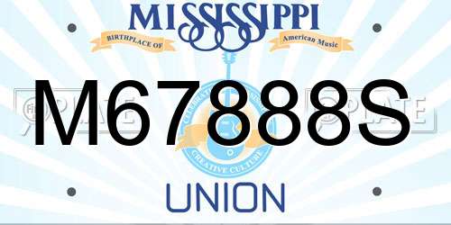 M67888S Mississippi License Plate