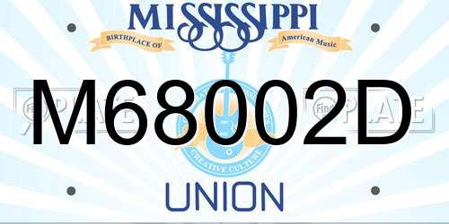 M68002D Mississippi License Plate
