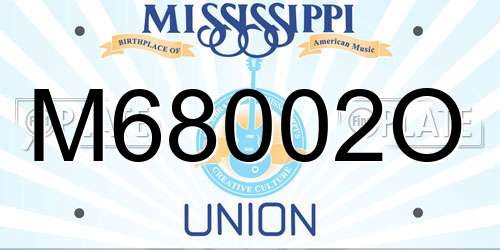 M68002O Mississippi License Plate