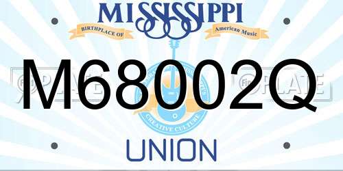 M68002Q Mississippi License Plate