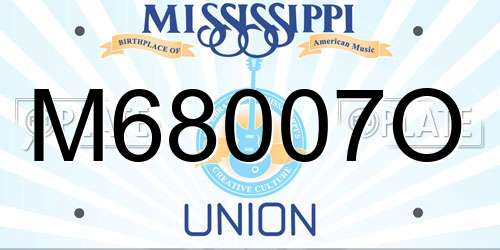 M68007O Mississippi License Plate
