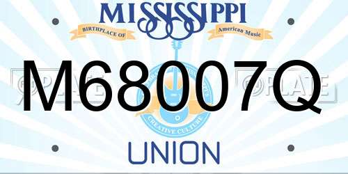 M68007Q Mississippi License Plate