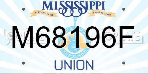 M68196F Mississippi License Plate