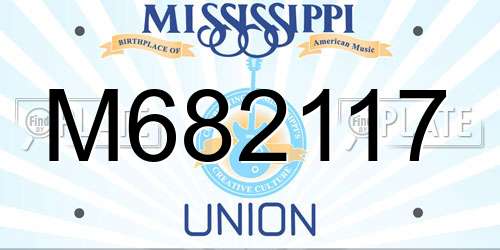 M682117 Mississippi License Plate