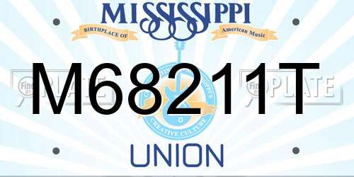 M68211T Mississippi License Plate