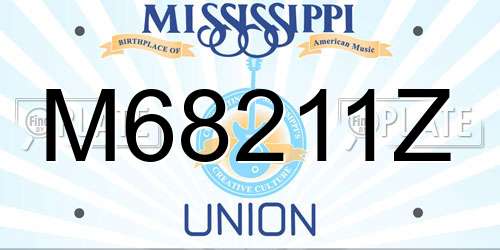 M68211Z Mississippi License Plate